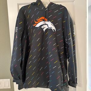 Nike Broncos Gray Hoodie with Colorful Accents Limited Edition